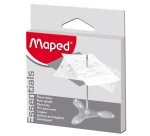 Pique-notes lesté, socle et épingle en métal, argent