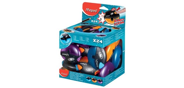 Taille-crayon Galactic, en plastique, présentoir de 24
