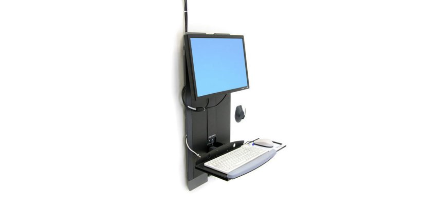 Ergotron StyleView® Vertical Lift, High Traffic Areas 61 cm (24") Muur Zwart