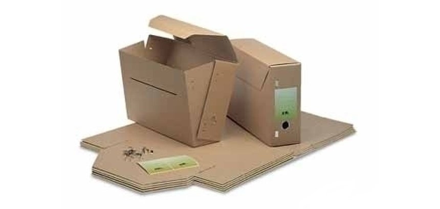 Lot de 10 boîtes archives en kraft très résistant. Dos 11,5cm. Montage manuel +10 Clipex.