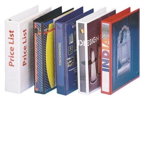 Classeur 4 anneaux cartonné Esselte personnalisable A4 maxi - Dos 6,5 cm blanc