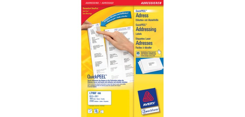 Etiquette d'adresse, 63,5 x 38,1 mm, blanc