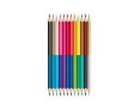 Crayon couleur maped color pep's duo 2 en 1 mine tendre résistante coloris lumineux 1 crayon or/argent étui carton 12u