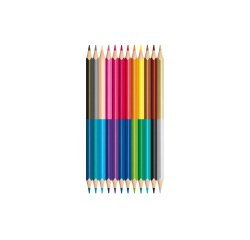 Crayon couleur maped color pep's duo 2 en 1 mine tendre résistante coloris lumineux 1 crayon or/argent étui carton 12u
