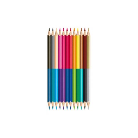 Crayon couleur maped color pep's duo 2 en 1 mine tendre résistante coloris lumineux 1 crayon or/argent étui carton 12u