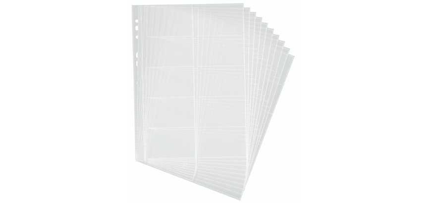 Pochettes pour cartes de visite, A4, pour 10 cartes