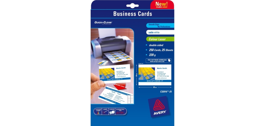 Avery Quick&Clean 85 x 54 mm (x25) business card 250 pc(s)