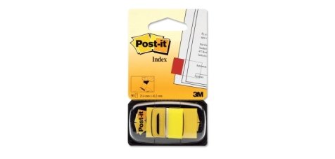 Marque-pages post-it standard index 25x44mm 50f coloris jaune