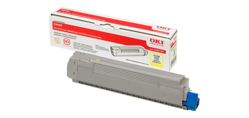 43487709 OKI C8600 Toner YellowLOW  6000Pages