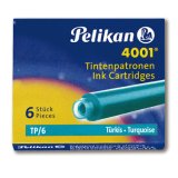 Cartouche pelikan courte standard turquoise étui 6 unités