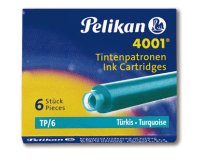 Cartouche pelikan courte standard turquoise étui 6 unités