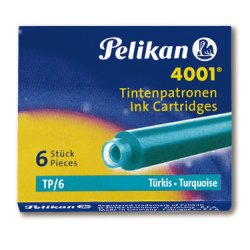 Cartouche pelikan courte standard turquoise étui 6 unités