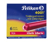 Cartouche pelikan courte standard rouge étui 6 unités