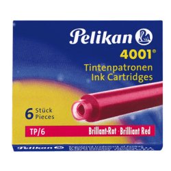 Cartouche pelikan courte standard rouge étui 6 unités