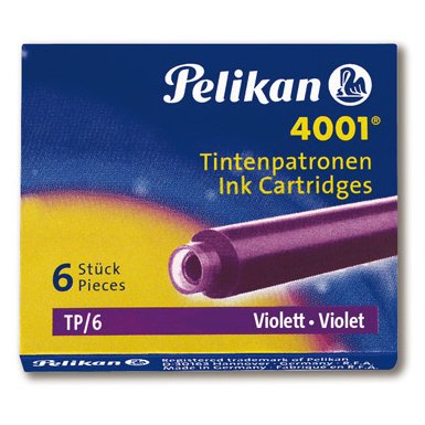 Cartouche pelikan courte standard violet étui 6 unités