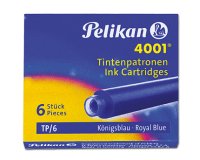 Cartouche pelikan courte standard bleu effaçable étui 6 unités