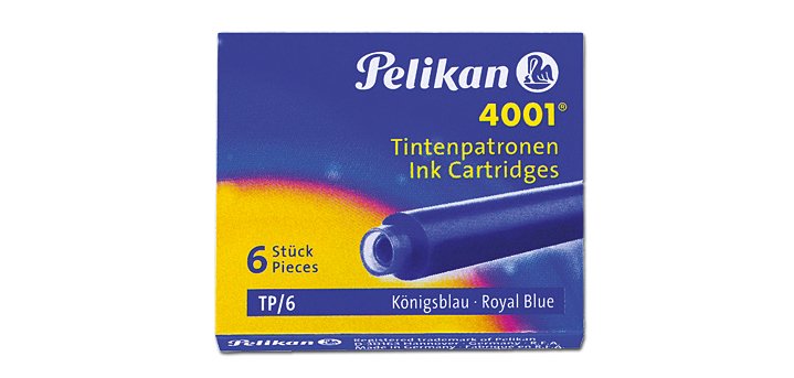 Cartouche pelikan courte standard bleu effaçable étui 6 unités