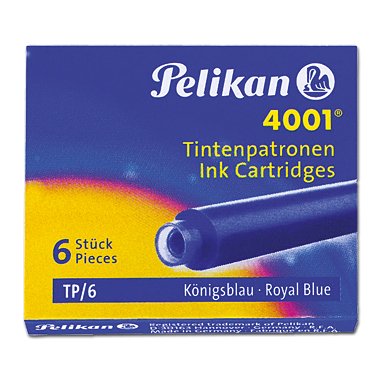 Cartouche pelikan courte standard bleu effaçable étui 6 unités