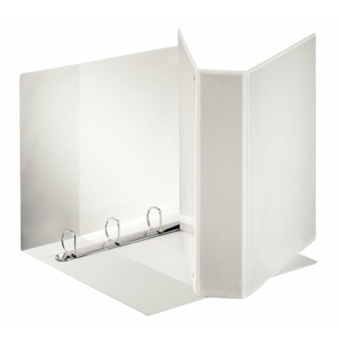 Classeur 4 anneaux cartonné Esselte personnalisable A4 maxi - Dos 8,5 cm blanc