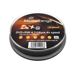 DVD+RW MediaRange 4,7GB wiederbeschreibbar 10 Stück