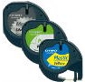 Cinta dymo metalizada letratag 12mm x 4mt papel blanco / plastico amarillo / metalica plata pack de 3