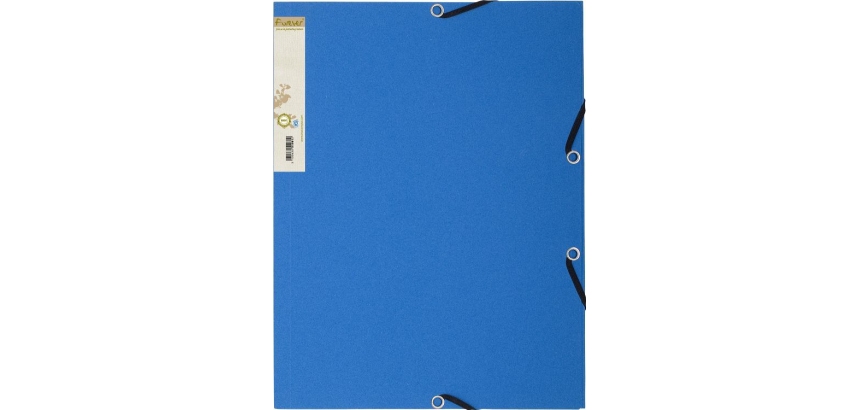 Chemise 3 rabats exacompta forever a4 carte recyclee     380gr fermeture elastique     coloris bleu france