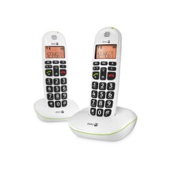 Doro PhoneEasy 100w duo Téléphone DECT Identification de l'appelant Blanc