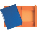 Chemise exacompta 3 rabats carte lustree 355gr a4        fermeture elastique etiquette coloris assortis lot 10