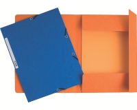 Chemise exacompta 3 rabats carte lustree 355gr a4        fermeture elastique etiquette coloris assortis lot 10