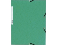 Chemise exacompta 3 rabats carte lustree 355gr a4        fermeture elastique etiquette coloris vert lot 10 unites