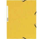 Chemise exacompta 3 rabats carte lustree 355gr a4        fermeture elastique etiquette coloris jaune lot 10 unites