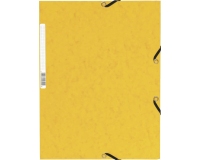 Chemise exacompta 3 rabats carte lustree 355gr a4        fermeture elastique etiquette coloris jaune lot 10 unites