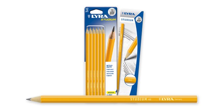 Crayons graphite studium hb lyra hexagonal etui de 12     unites