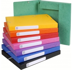 Boite de classement Cartobox Dos 25mm Carte lustrée - A4 - Couleurs assorties