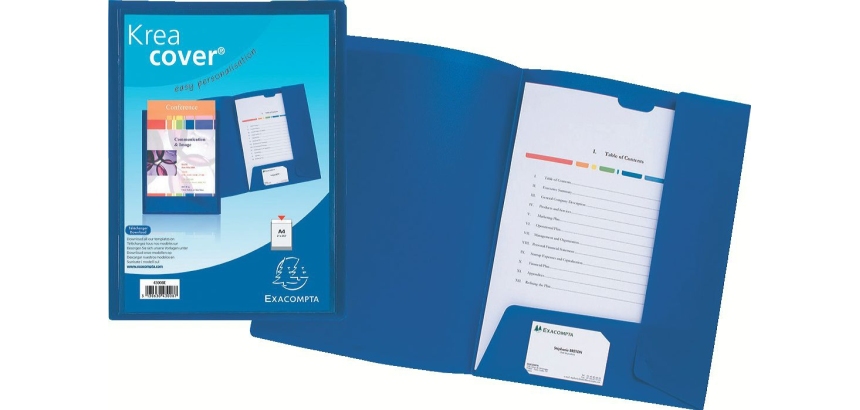 Chemise à 2 rabats personnalisable Kreacover® 24 x 32 cm couleur