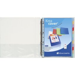 Classeur 4 anneaux cartonné Exacompta Kreacover® personnalisable A4 maxi - Dos 2 cm blanc