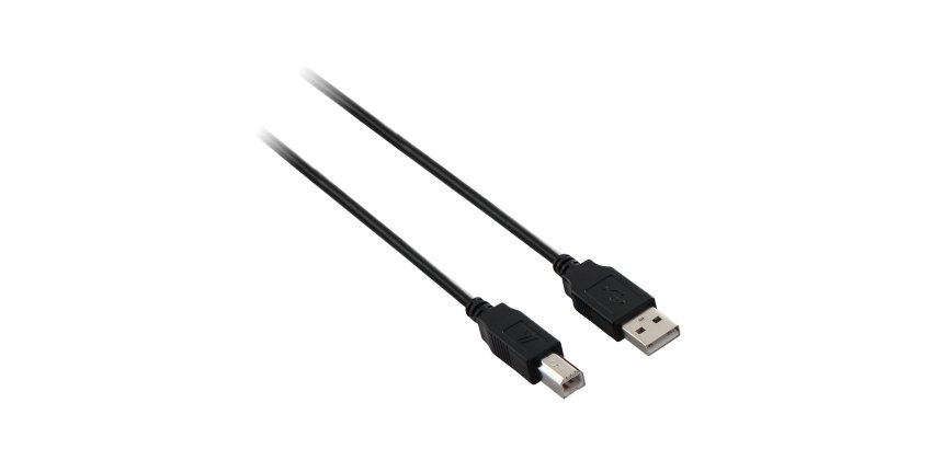 V7 Cable USB negro con conector USB 2.0 A macho a USB 2.0 B macho 2m 6.6ft