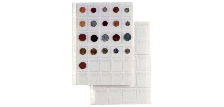 Buste forate Ercole - PVC liscio - 21 x 29,7 cm - porta monete - 30 tasche - Sei Rota - conf. 10 pezzi