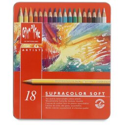 Boîte métal de 18 crayons de couleur Aquarellables SUPRACOLOR