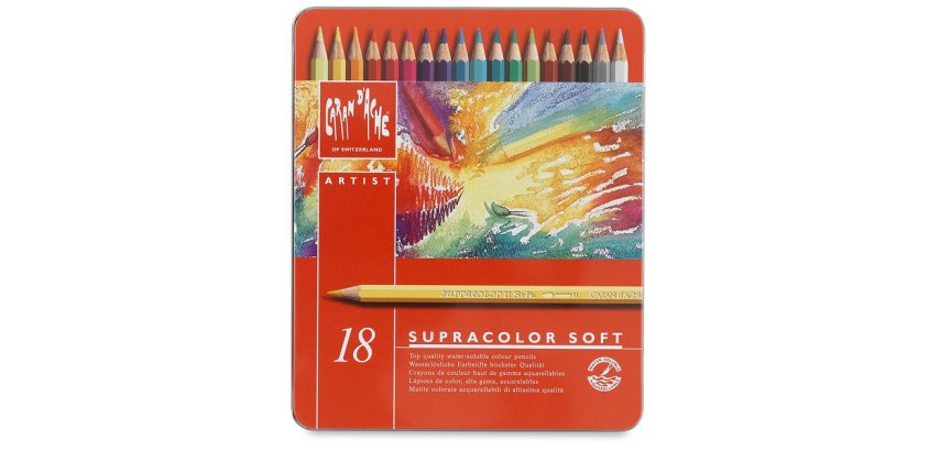 Crayons de couleur SUPRACOLOR, étui métal de 18