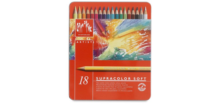 Crayons de couleur SUPRACOLOR, étui métal de 18