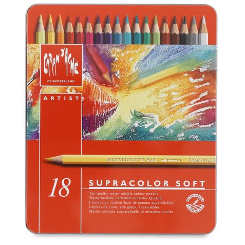 Crayons de couleur SUPRACOLOR, étui métal de 18