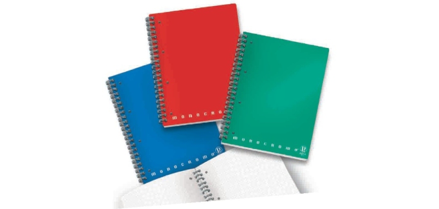 Maxiquaderno Monocromo - A4 - 1 rigo - 100 fogli - 80gr - 1 rigo - c/fori - spiralato - Pigna