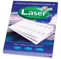 Etichette adesive LP4W - in carta - permanenti - 70 x 37 mm - 24 et/fg - 100 fogli - bianco - Tico