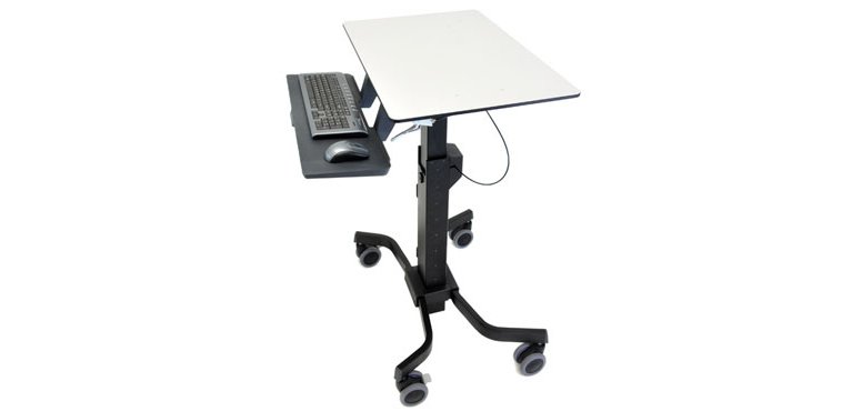 Ergotron TeachWell Mobile Digital Workspace Graphite, Gris Panier multimédia