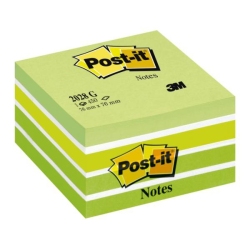 Bloc notes post-it cube aquarelle 76x76mm 450f coloris vert