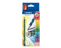 Crayon couleur lyra groove triangulaire slim mine ultra-résistante diamètre 3mm coloris assortis boîte 12 unités