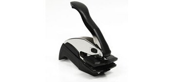 Trodat Ideal blinddrukstempel, zwart of chroom, gravure MET logo, formaat afdruk 23 x 48mm