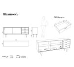 Buffet en acajou massif L 200 cm Magda 50's