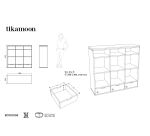 Bibliothèque basse en teck massif Miho